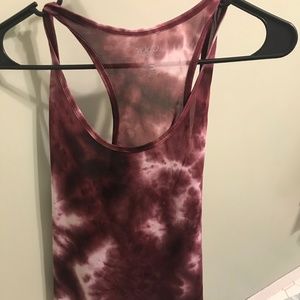 Maroon tie-dye workout tank